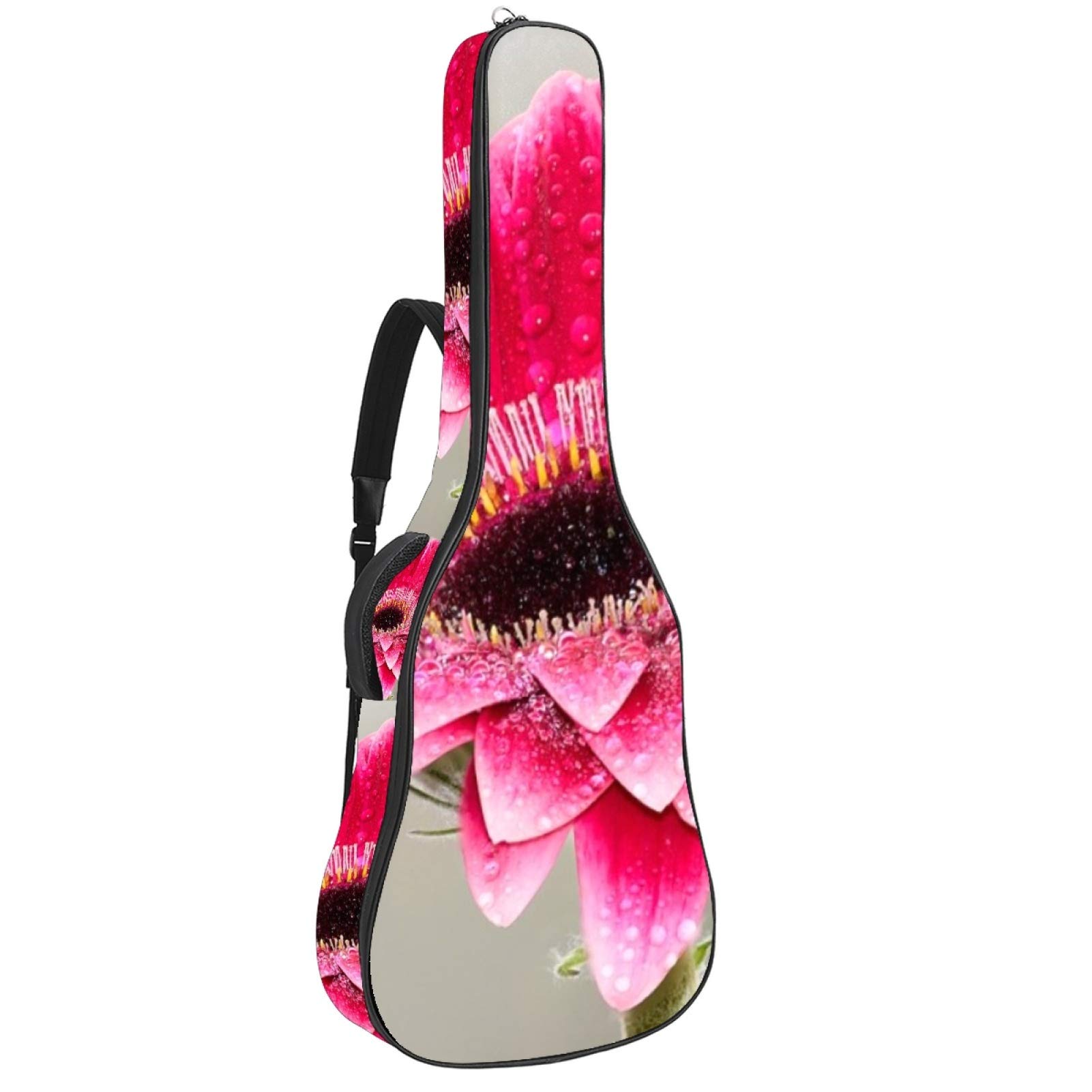 Borsa Per Chitarra Impermeabile - Zaino O Trasporto A Mano, Tessuto Scozzese Rosso/Verde - Foto 3