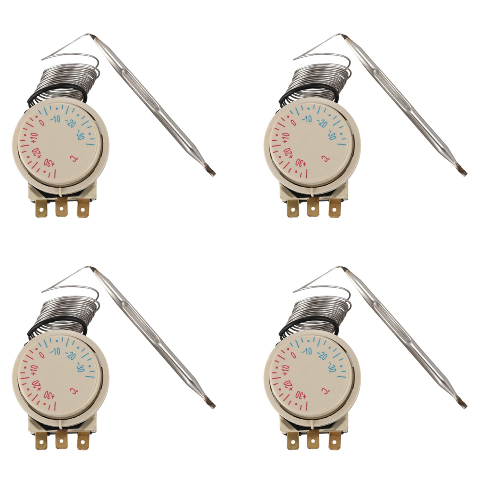 Jnchdghwa 4X Freezer -30-+30℃ AC 250V 16A AC380V Temperature Capillary Thermostat