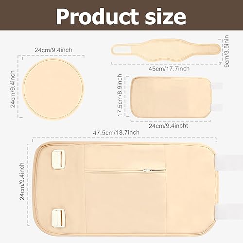 Miniatura 7 de Paquete de aceite de ricino para mujer, 6 piezas reutilizables de algodón orgánico para cuello, cintura, pecho, rodilla, paquetes de compresión de