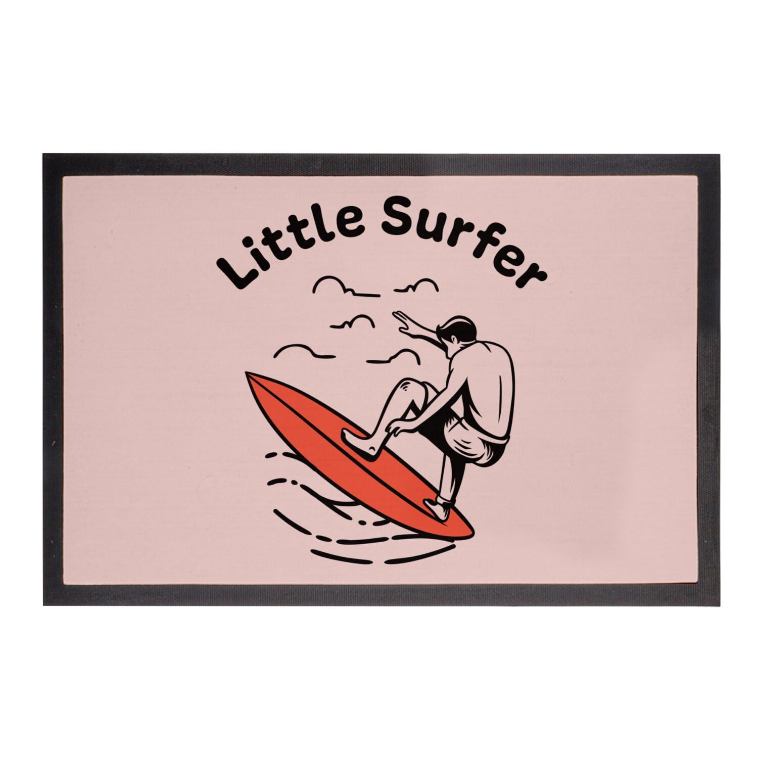 Paillasson rose little surfer pour créer un univers de glisse et de vacances aux enfants