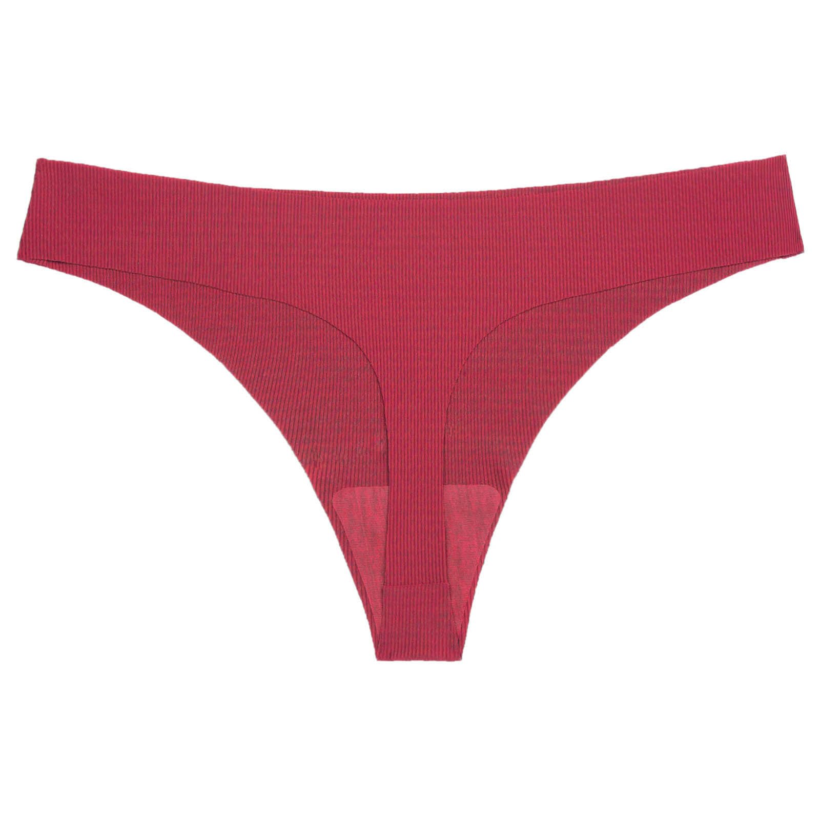 Women's Seamless Thongs Briefs No Show Low Waist Comfy Bikini Underwear Breathable Panties Underpant for Women