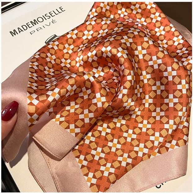 Mulberry Silk Scarfs Neck Scarf 21"x21" Small Square Scarfs hair scarf bandana for Women Gift Packed - Image 2