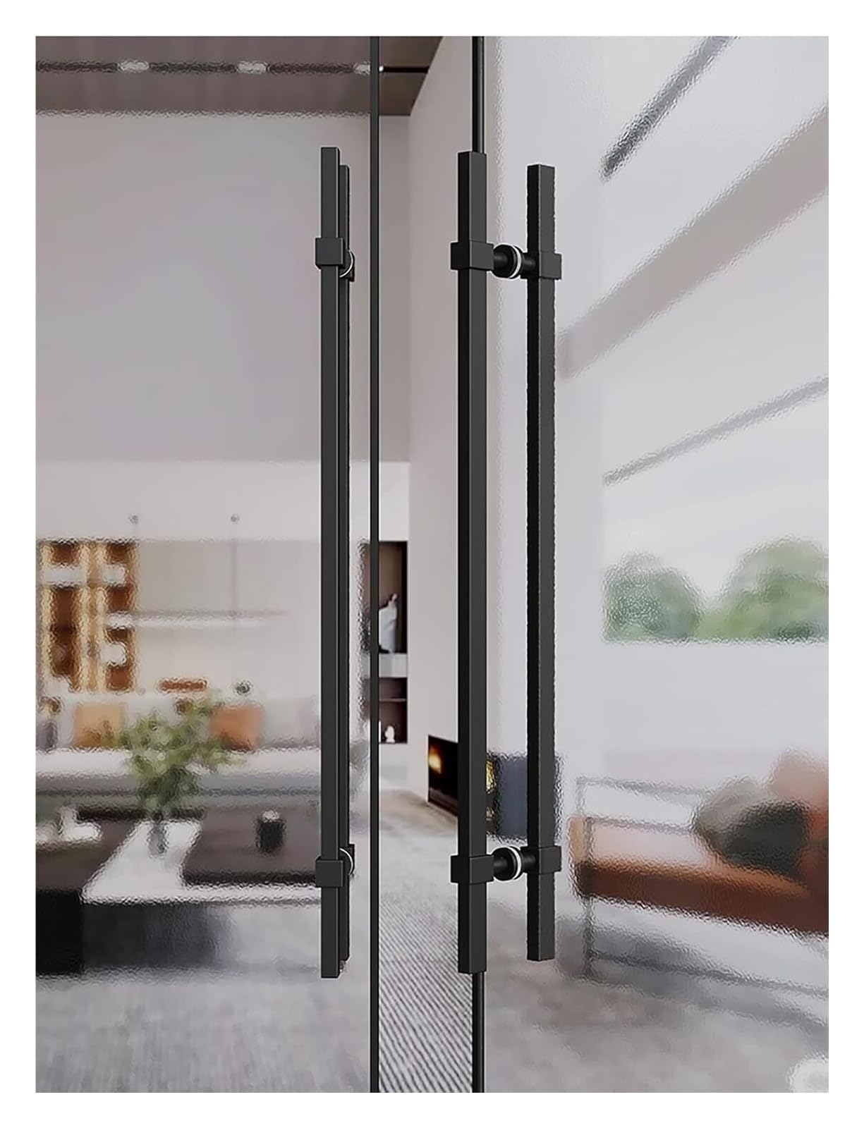 Poignées de porte en acier inoxydable design noir mat pour verre et métal