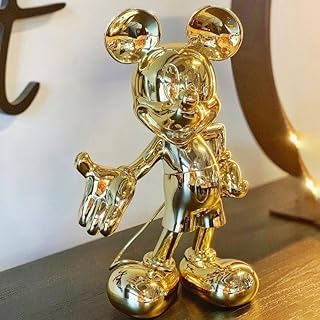 Mickeey Mouse Gold-Plated Collectible Figurine, Standing Pose, Metallic Finish