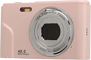 Câmera de Bolso, Câmera Digital Elegante Com Plugue Dos EUA 100-240V Foco Automático 16X Zoom 48MP para Fotografia para Adultos (fada rosa)