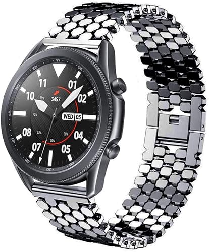 Correas compatibles con Samsung Galaxy Watch de 1.81 pulgadas Galaxy 3 de 1.77 pulgadas Gear S3, correa de repuesto de malla metálica de acero