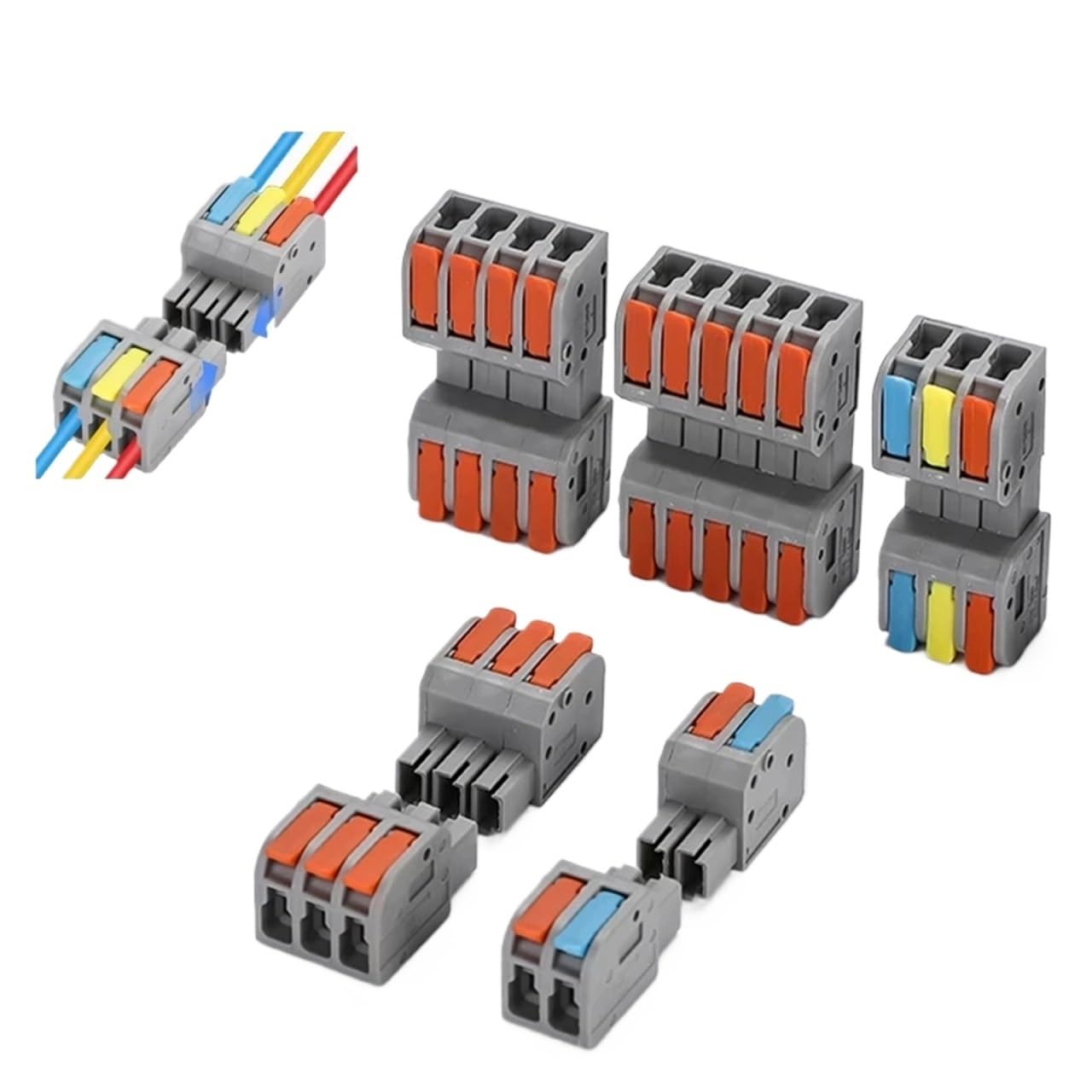 Generisch 10PCS Docking Quick Wire Connector Universal Compact Elektrische Verkabelung Anschlüsse Push-in Butt Leiter Terminal Block(DF2604D-5)