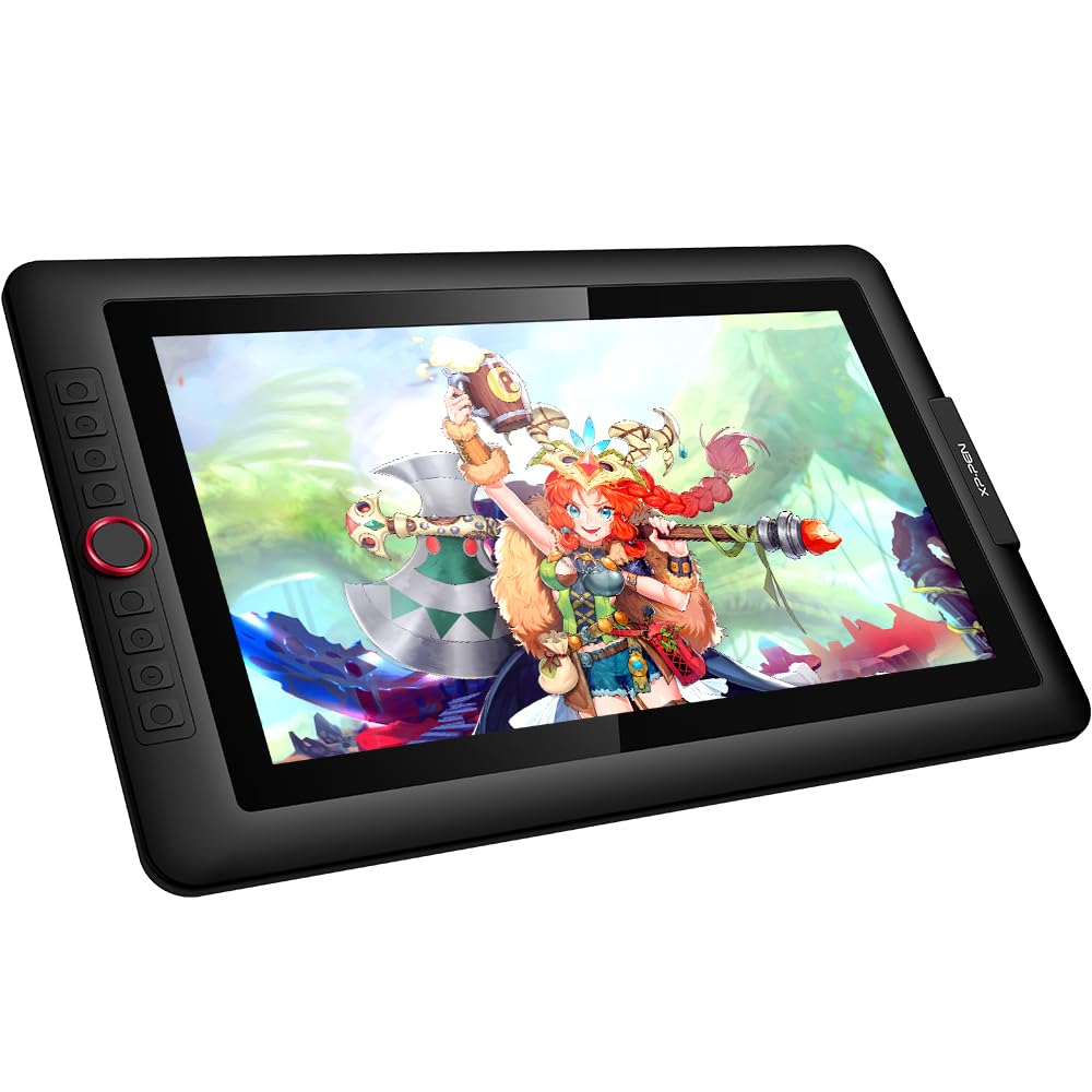 XPPen Artist 15.6 Pro Grafikmonitor 15,6 Zoll HD IPS Stift-Display Stift mit Kippfunktion Grafiktablett mit 8 Schnelltasten Stift-Dispaly Ideal für Home Office & E-Learning, Fotobearbeitung