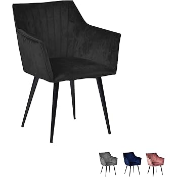 Nimara Mary Samt Stuhl Mit Armlehne Esszimmerstuhle Schwarz Stuhle Mit Armlehne Skandinavisches Design Armlehnstuhl Schwarz Amazon De Kuche Haushalt