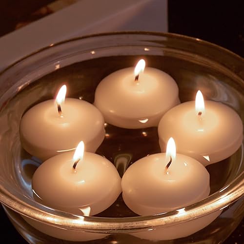 Miniatura 7 de Paquete de 20 velas flotantes sin perfume de 2 pulgadas, velas flotantes blancas para centros de mesa con más de 5 horas de tiempo de combustión,