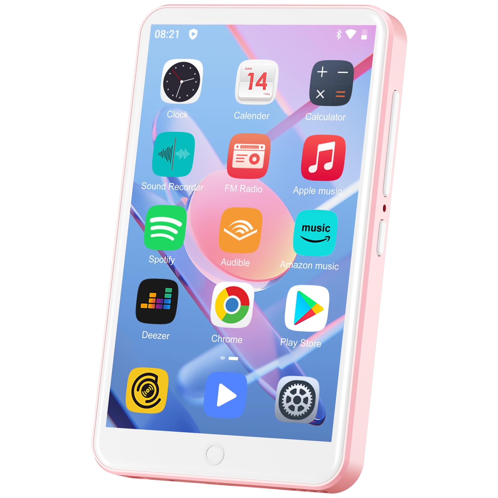 Lecteur MP3 avec Bluetooth et WiFi, Oilsky 80GB 4'' Android 9.0 Lecteur de Musique, MP4 à écran Tactile 1080P, Mp3 Portable avec Spotify, Audible, Deezer (Rose)