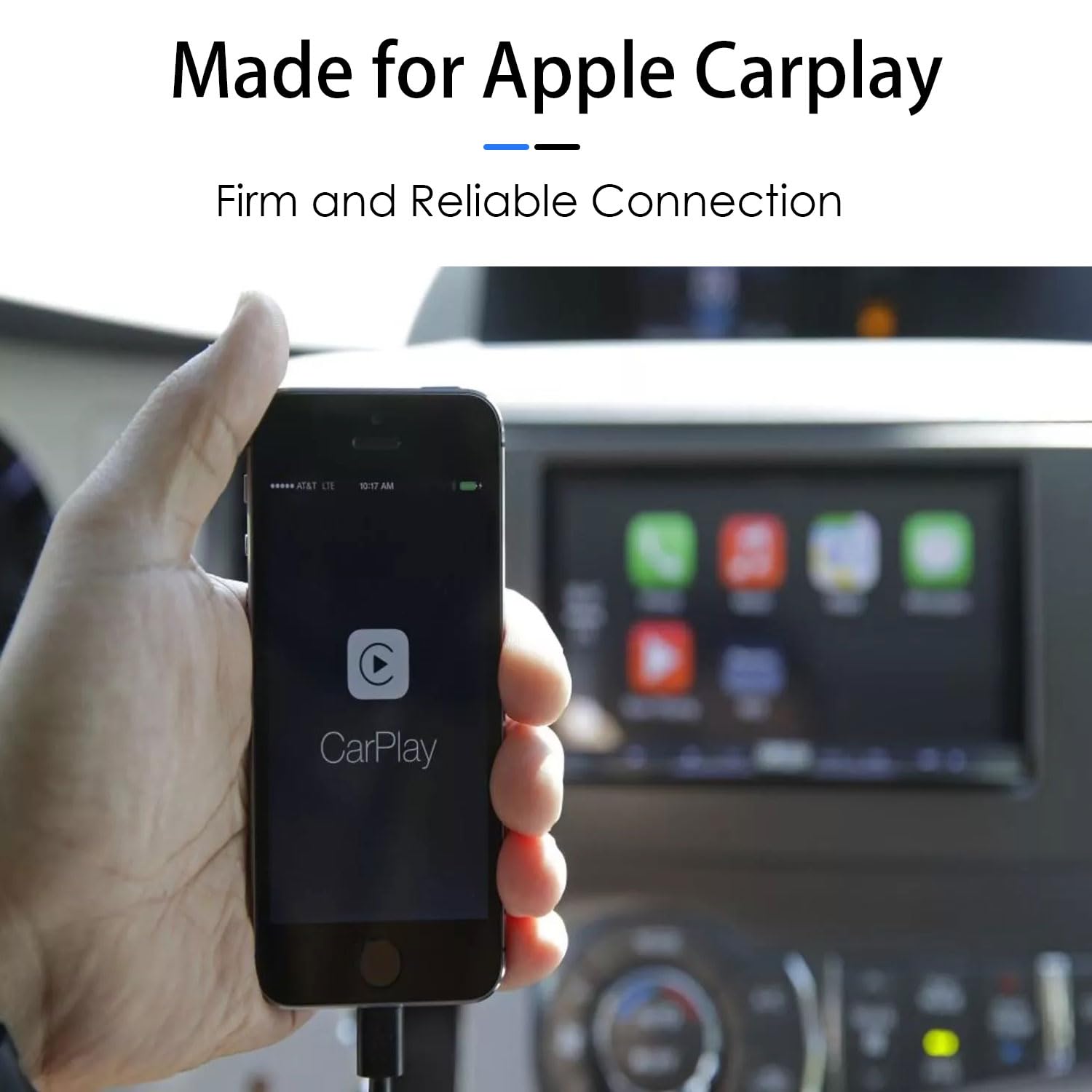 Carplay Câble de chargement de voiture pour iPhone 14, USB A vers Lightning iPhone 14 Pro Max, 13, Plus, SE 2nd/12/11/Xs/XR, iPad 4/5/6/7/8, Mini 2/3/4/5, câble de charge Air 2/3, câble de chargement