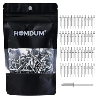 Homdum Aluminium Blind Rivet - Metal POP Rivets for Riveting Gun/Riveter machine Pack of 100 Pieces. (3.2 x 20)