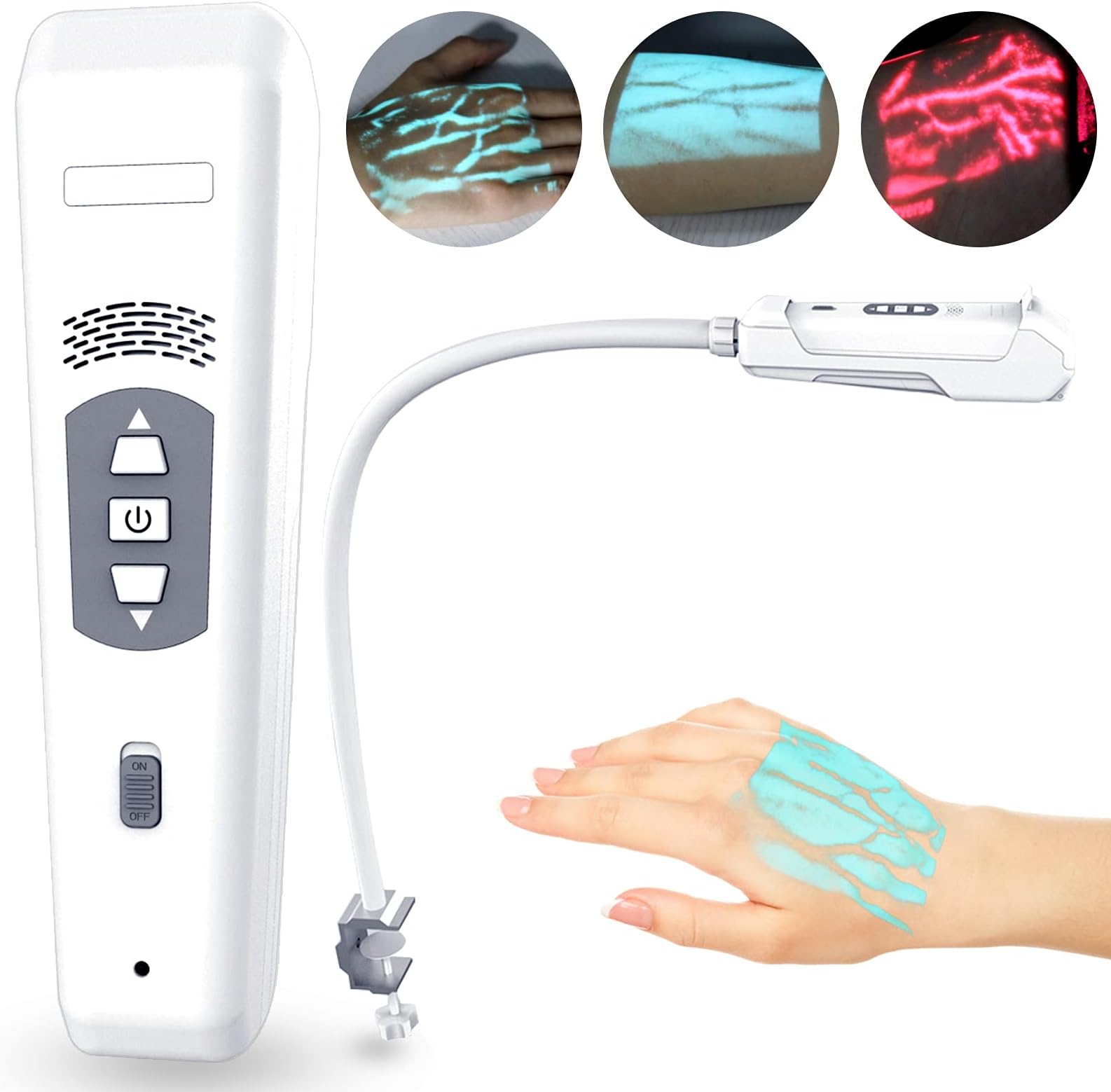 Infrared Vein Finder Viewer Adult Baby Handheld Vein Detector Transilluminator for Phlebotomy Hospital Clinic for Doctor Nurse Easy Use (Red)