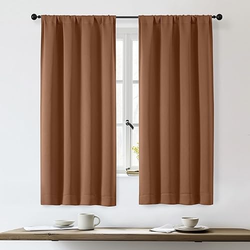 Miniatura 143 de OWENIE Sally Ever Green Cortinas Opacas para Dormitorio Sala de Estar 63 Pulgadas de Largo Juego de 2 Paneles, Aislamiento Térmico Ahorro de Energía