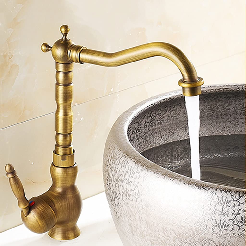 Grifo de cocina de latón antigüedad y accesorios de grifo de baño vintage para casa