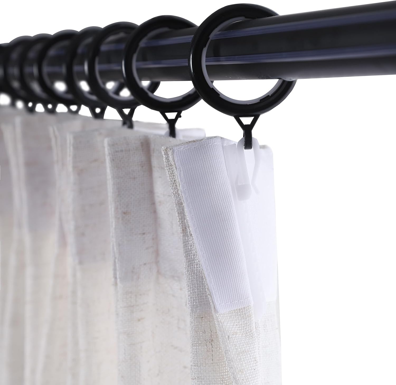 Linen Texture Pinch Pleat Sheer Curtain,2 Panels Light Filtering Curtains Suitable for Living Rooms and Bedrooms Privacy Window Panel.(Beige,34Wx82L)