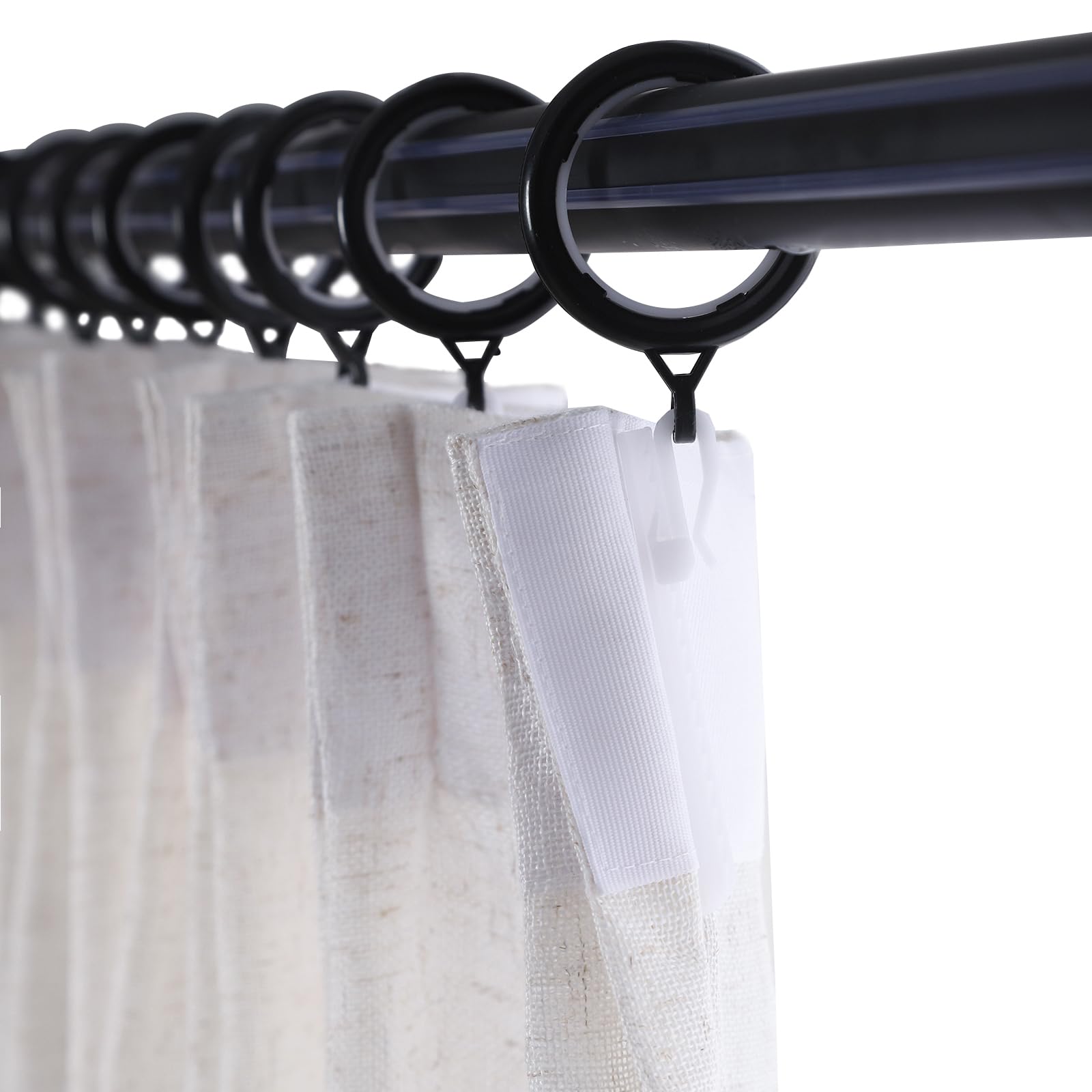 Bei Linen Pinch Pleat ains - 213 cm długie półprzezroczyste zasłony do drzwi przesuwnych, 2 panele z hoo farmhouse, filtrowanie światła, obróbka okien, 40 x 84 l
