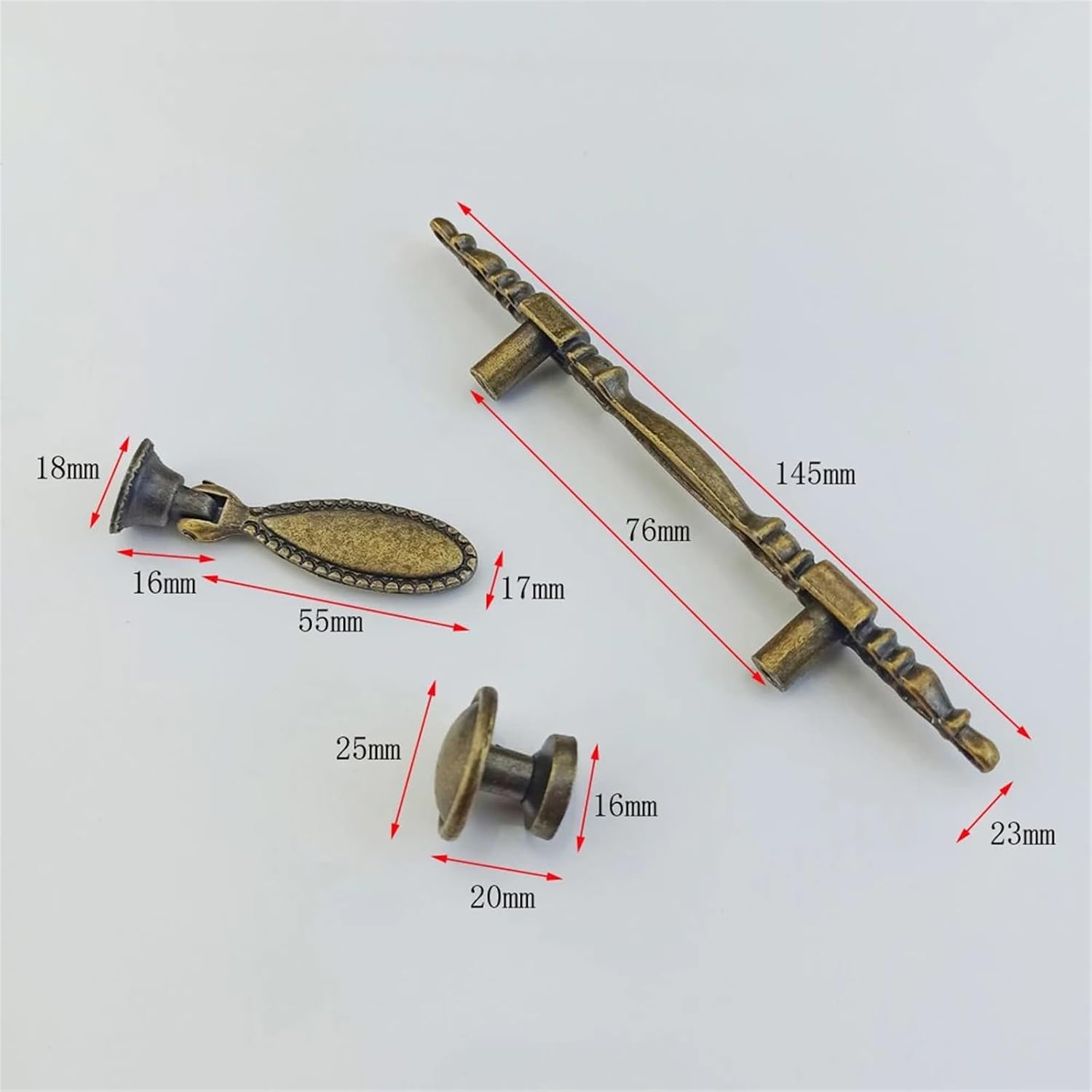 Vintage Yellow Bronze Handle for Furniture Door Kitchen Handle Cabinets Door Drawer Knobs Wardrobe Cupboard Dresser Pulls Handle 2Pcs(76mm)