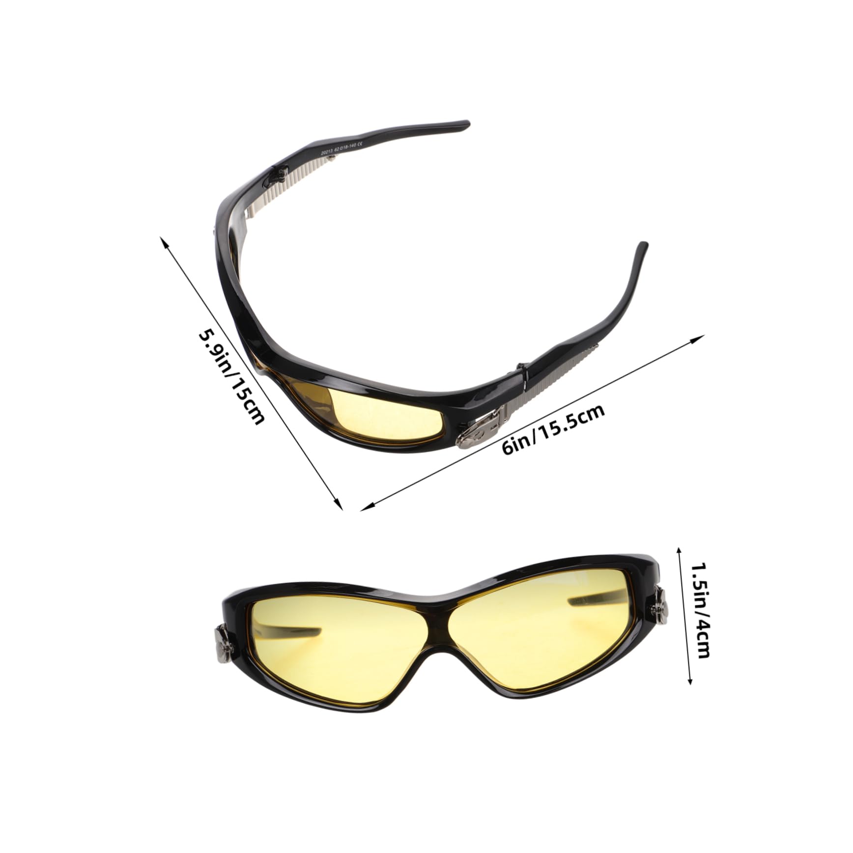 FOMIYES Trendy Black Frame Sunglasses Polarized Biking Glasses for Outdoor Uv Protection