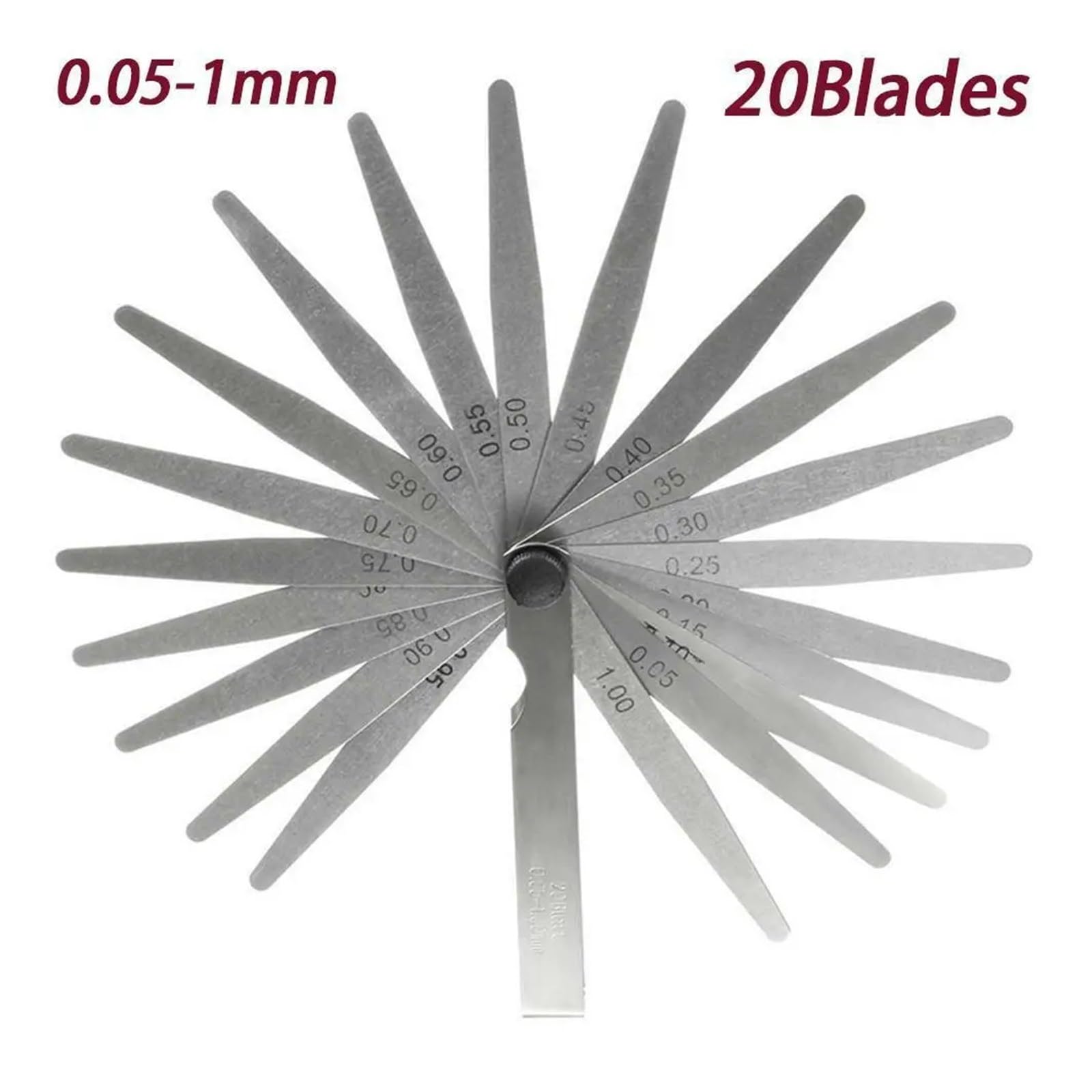 Spessimetro conico, Spessimetro con 17 o 20 lame di spessore 0,02-1 mm for la regolazione della valvola del motore(Style B 3pcs)