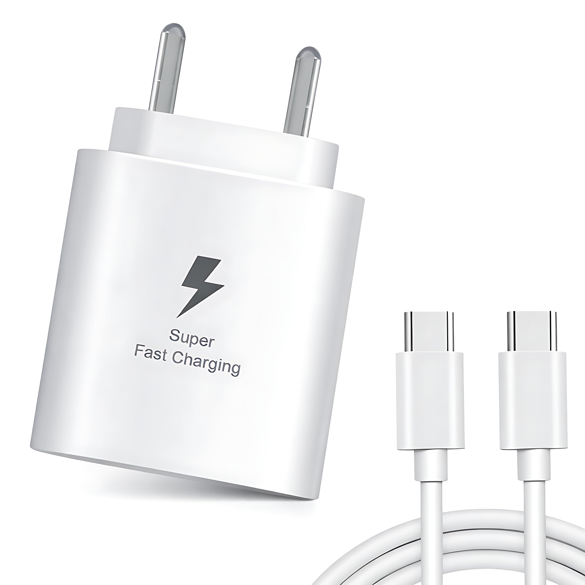 MAK 25W Charger with Cable for Samsung Galaxy Tab A9+ Type C Charger Adapter Compatible with Galaxy Tab A9+ Charger, 25 Watt USB Type C to C Pd Charging Adapter C Type, White-picture-30