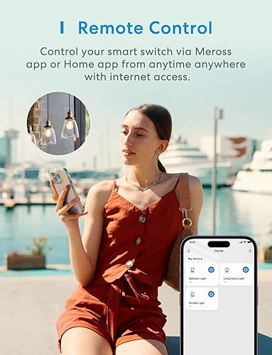 Miniatura 6 de meross Paquete de 4 interruptores inteligentes de 3 vías, interruptor de luz inteligente compatible con Apple HomeKit, Siri, Alexa, Google Assistant