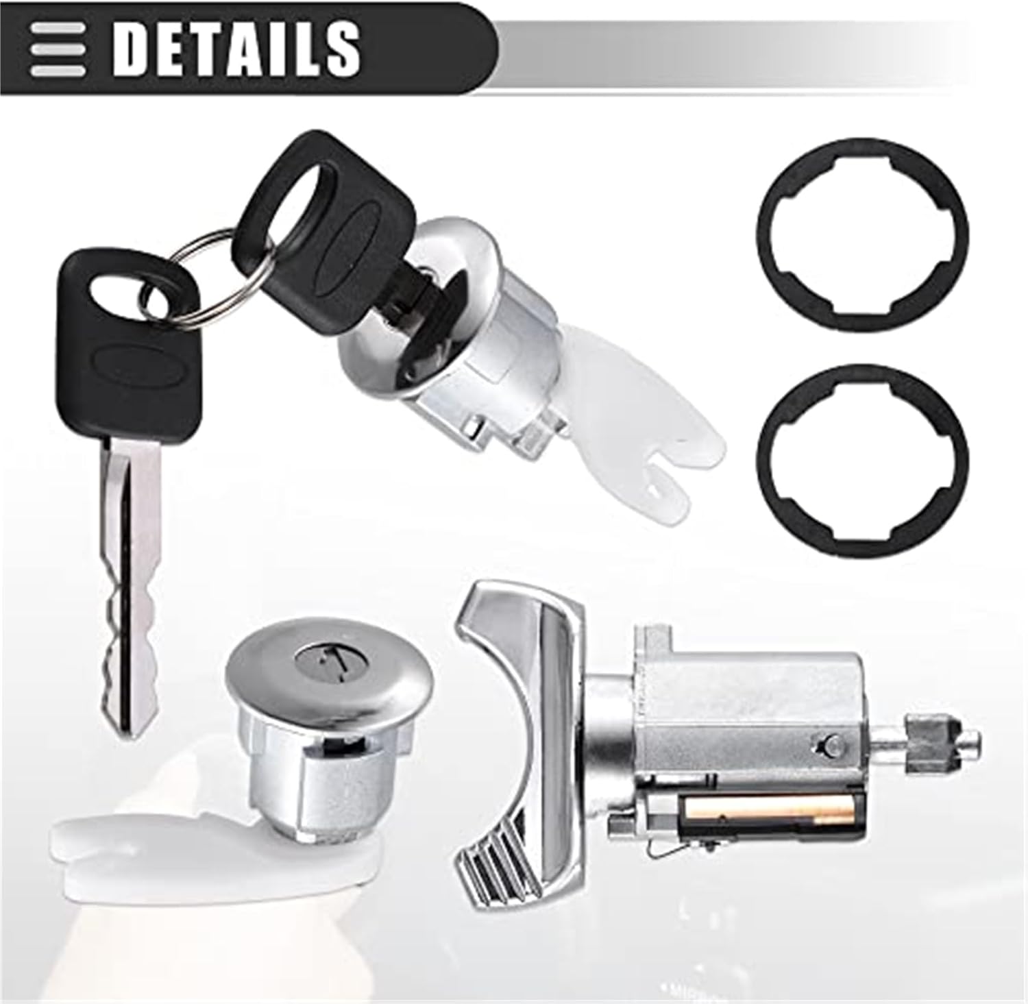 Ignition Switch Lock Cylinder for Ford for Metal with 2 Keys 1 Set Ignition Switch Lock