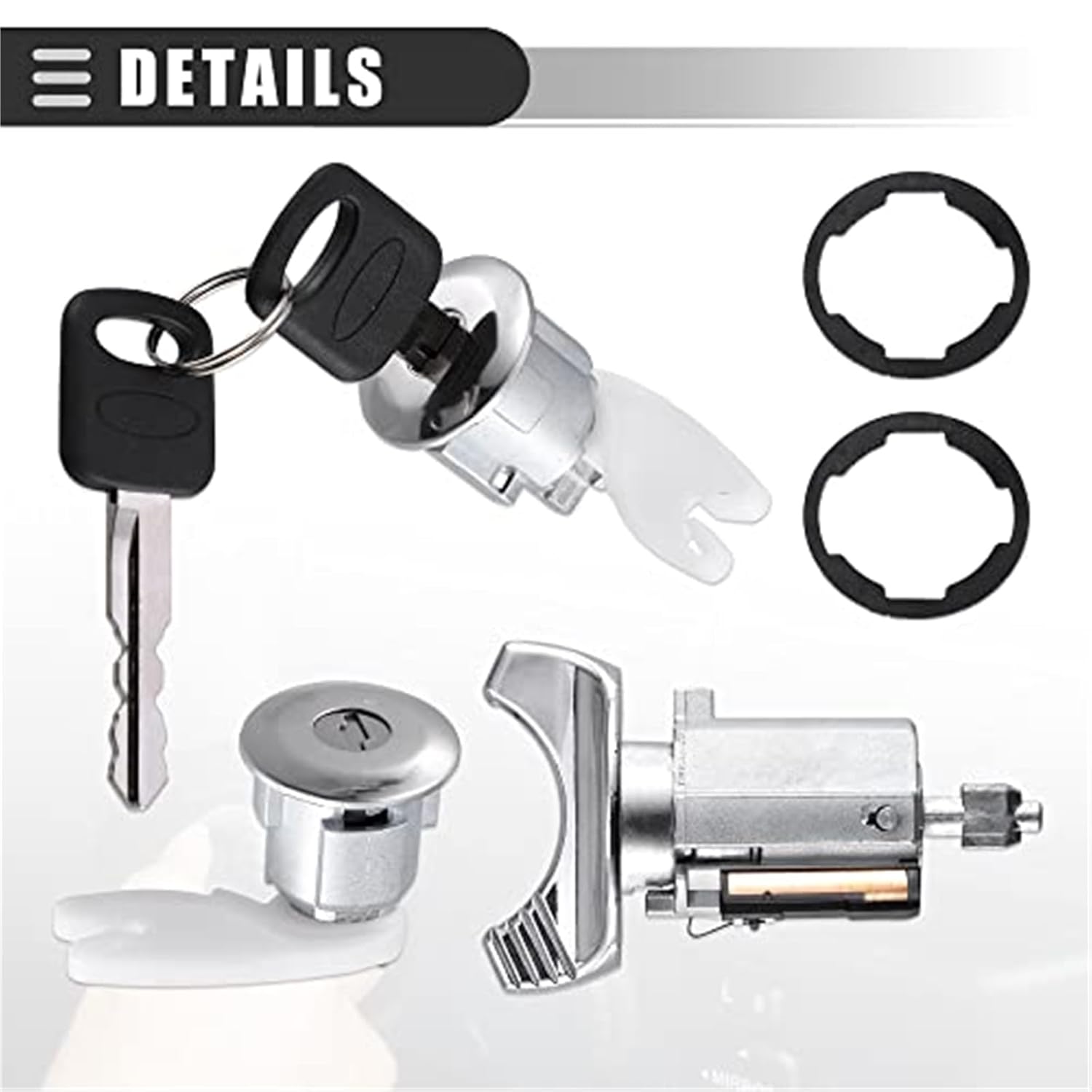 Generic Ignition Switch Lock Cylinder for Ford for Metal with 2 Keys 1 Set Ignition Switch Lock