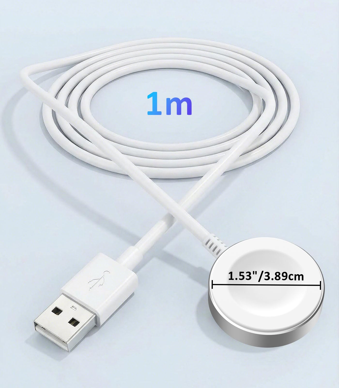 MoKo Magnetic Charger Compatible with Huawei Watch GT6/5/4/3/2 Pro/Watch 5/4/3/Fit 4/Ultimate/D2 - Standard & Pro Models, Aluminum Alloy Charger Dock with a 100 cm Charging Cable, White