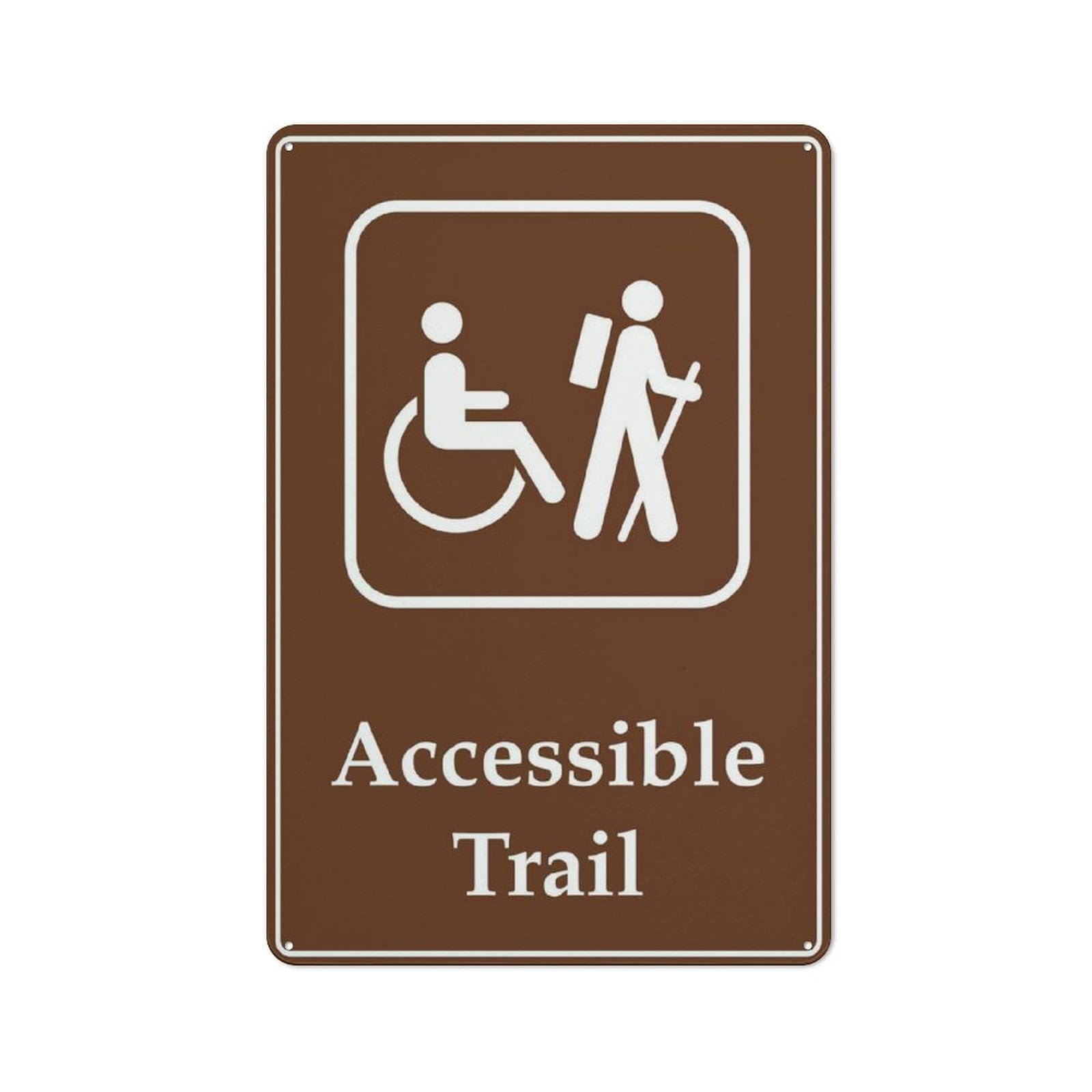 Peiyeety A10 Accessible Trail Campground Sign 12X8 Inch Metal Signs Aluminum Sign Pre-Drilled Holes For Easy Mounting Indoor Or Outdoor Use For Fence Door Or Gate