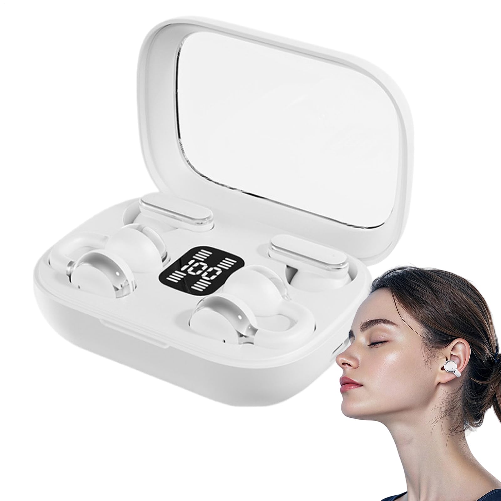 Générique Écouteurs sans Fil | Écouteurs Intra-Auriculaires Réducteur de Bruit - Réduction Active du Bruit avec Affichage LED et Autonomie Prolongée pour Sport Course Entraînement et Appels