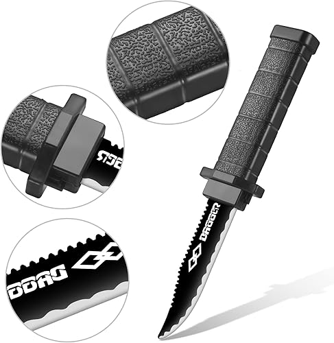 Miniatura 9 de ZJoey Paquete de 9 cuchillos retráctiles falsos retráctiles, accesorios de Halloween, cuchillas de plástico falsas para Halloween, fiesta de