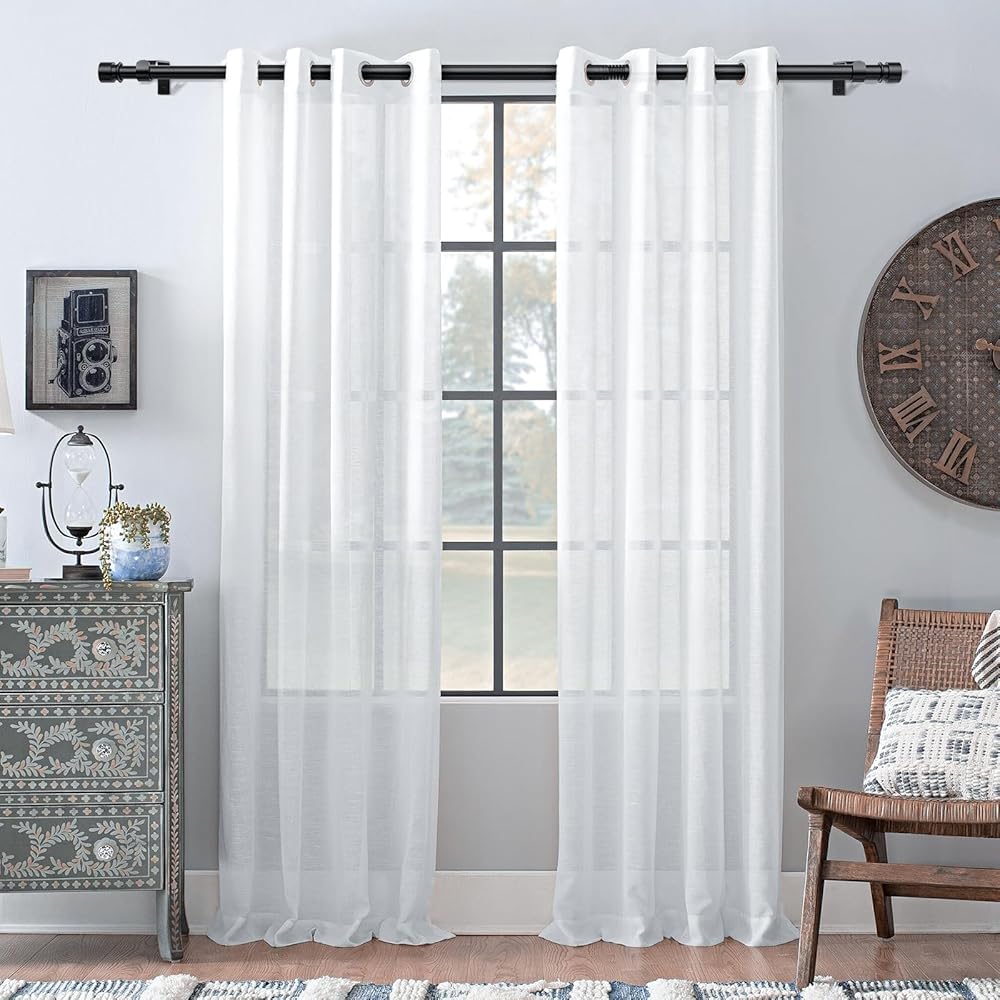 Gardinenstange,Duschvorhangstange,Gardinenstange Mit Halterung,Gardinenstange mit Endkappendesign,Moderne Verstellbare Hochleistungs-Gardinenstange,für Schlafzimmer(Size:32-120in,Color:schwarz)