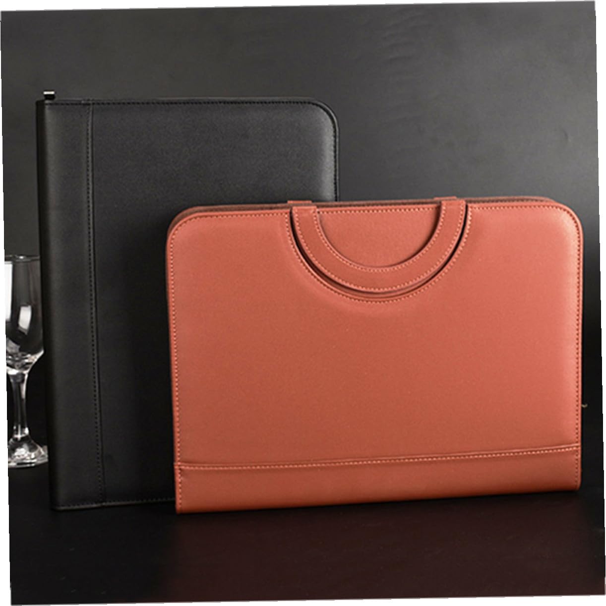 LALAFINA Cartella Portadocumenti Multifunzionale in Pelle Pu A4 Con Cerniera, Porta Documenti Business Con Calcolatrice e Tasche Multiple, Organizer Ufficio Con Manico Per Lavoro e Riunioni