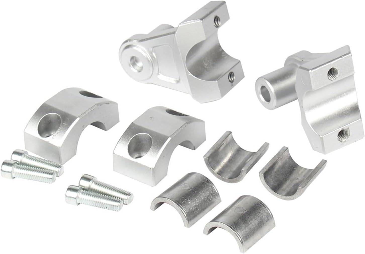 Handle Bar Riser Clamp Motorcycle For 22mm For 28mm Bar Clamps Raised Handlebar Handle Bar Risers Black Silver Mount Riser Clamp Dirt Motocross Accessories Handlebar Riser ( Color : Silver 1 Set )