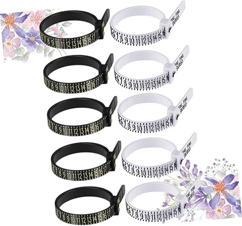 Miniatura 3 de EXCEART 30 piezas de medidas de anillo de EE. UU., anillos negros para hombres, cinturones de hombre, multitamaño, medidor de anillos de medición de