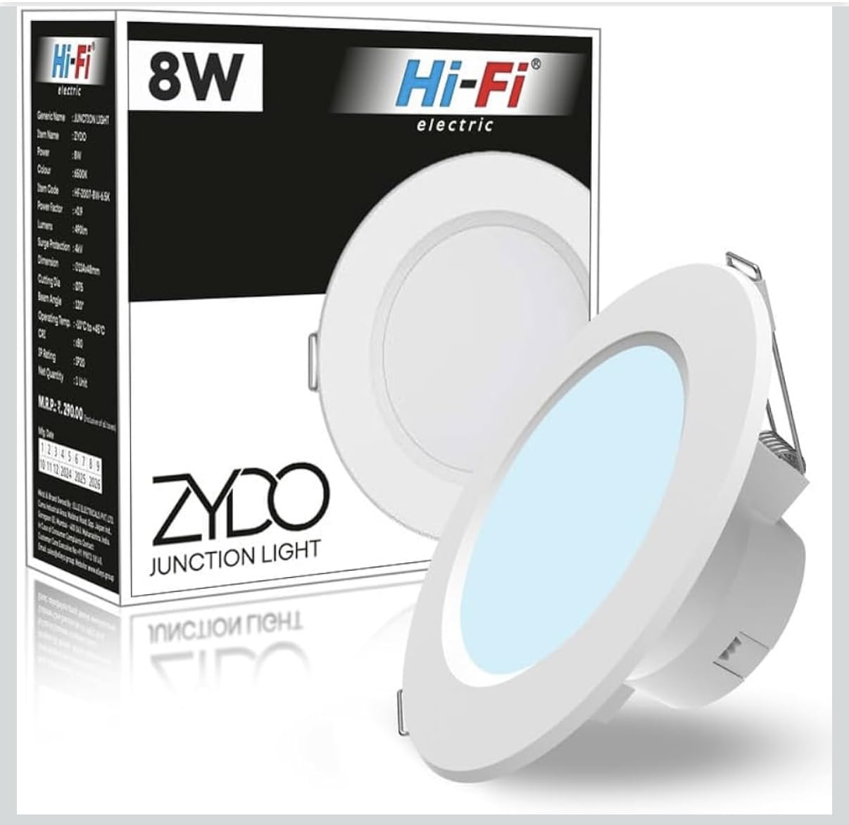 Hi-Fi Electric ZYDO LED Junction Light, 8W, Cool White, Round Recessed Ceiling Downlight, 75mm Cut Out, 120° Beam Angle-image-34