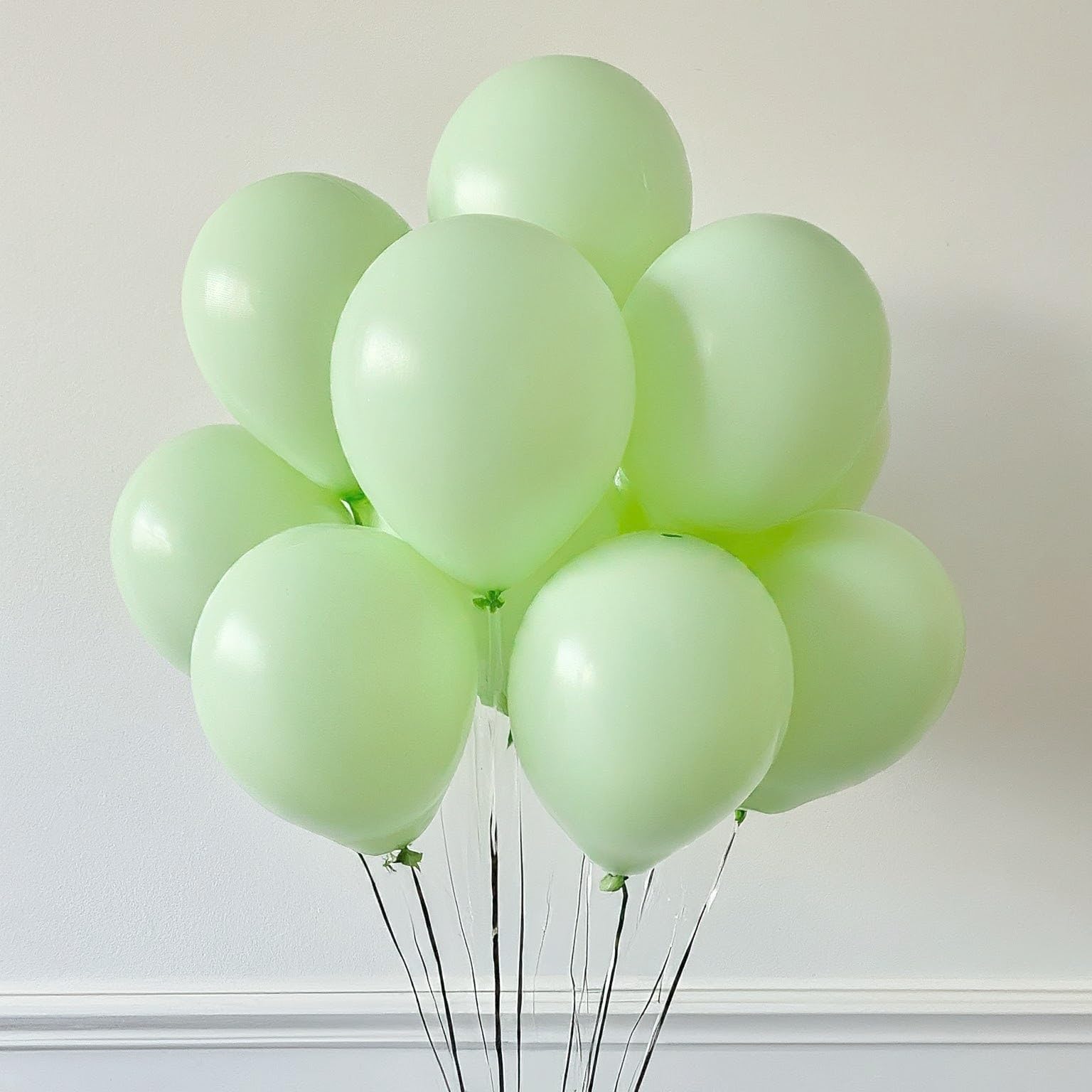 AMFIN (Pack of 50) Pastel Birthday Decoration Item Balloons - Green 1