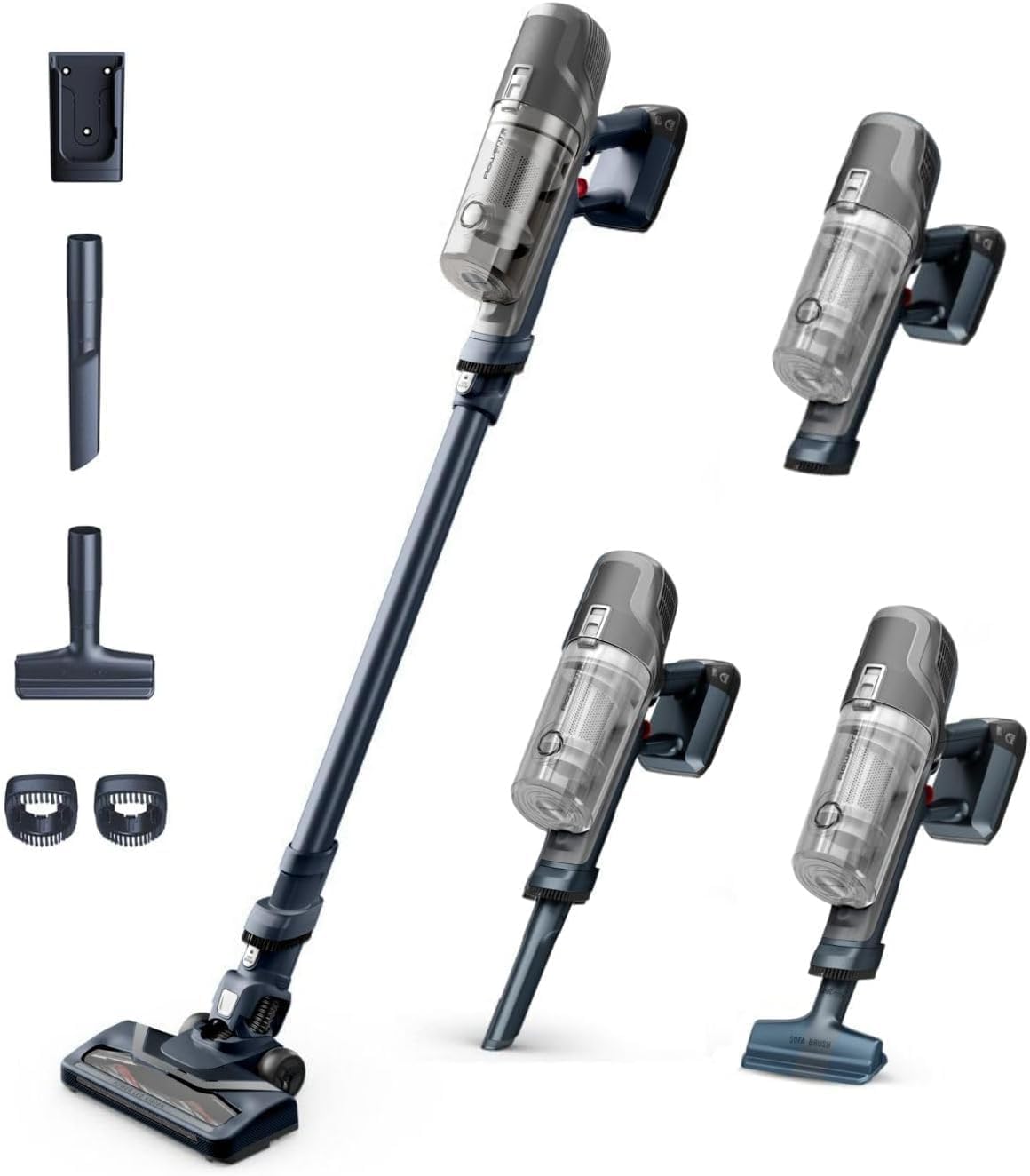 Rowenta XPert 6.60 - Aspiradora escoba versátil sin cable, con 3 funciones en 1 multiespacios, batería de litio, 2 velocidades, gatillo Boost, ligero y portatil, Gris oscuro