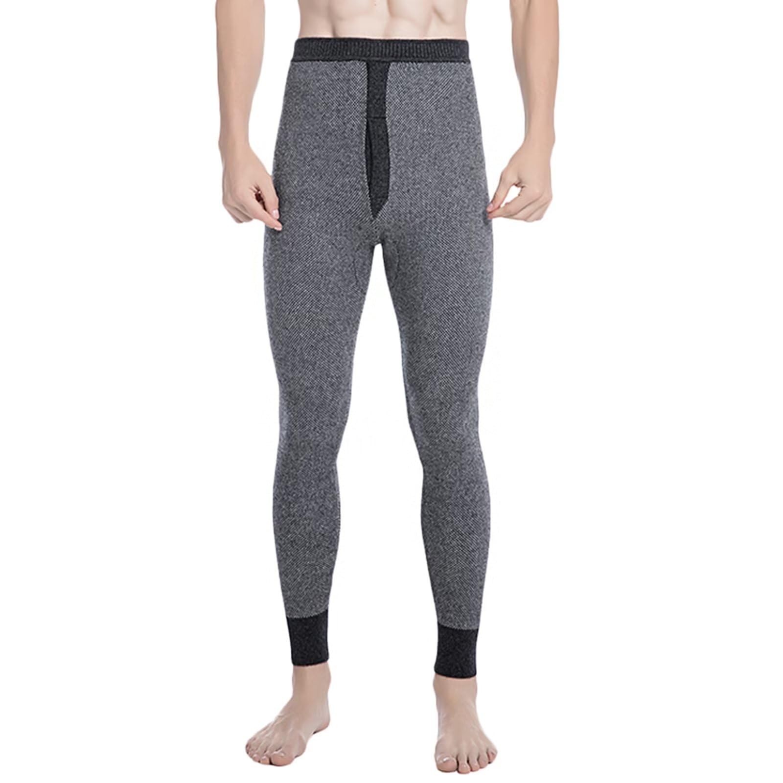 HNVAVQ Men's Leggings for Winter Thermal Leggings Thermal Bottoms Base Layer Trousers 100% Cashmere Thermal Underwear