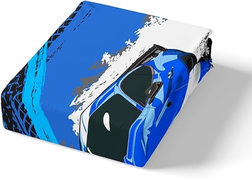 Miniatura 4 de Funda de edredón azul para niños y hombres, juego de ropa de cama de auto de carreras de graffiti tamaño matrimonial, funda de edredón de pista de