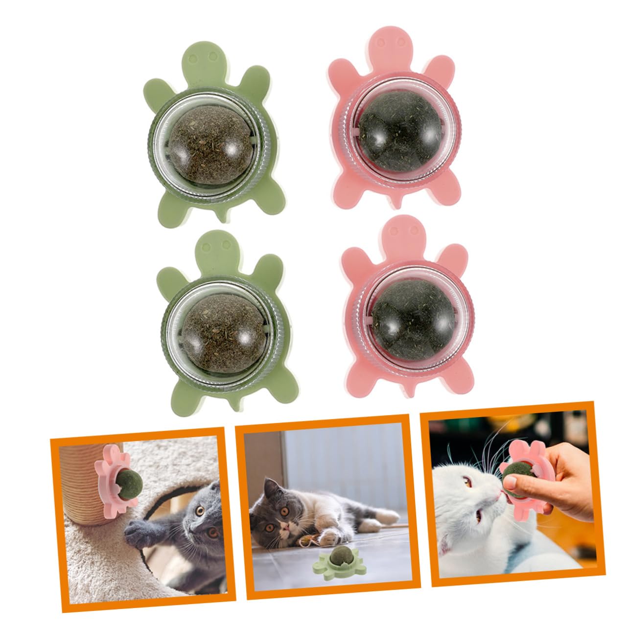YARNOW Lot De 4 Jouets Interactifs Rotatifs Comestibles À Lécher pour Chats À La Menthe pour Chat pour Lintérieur pour Plantes