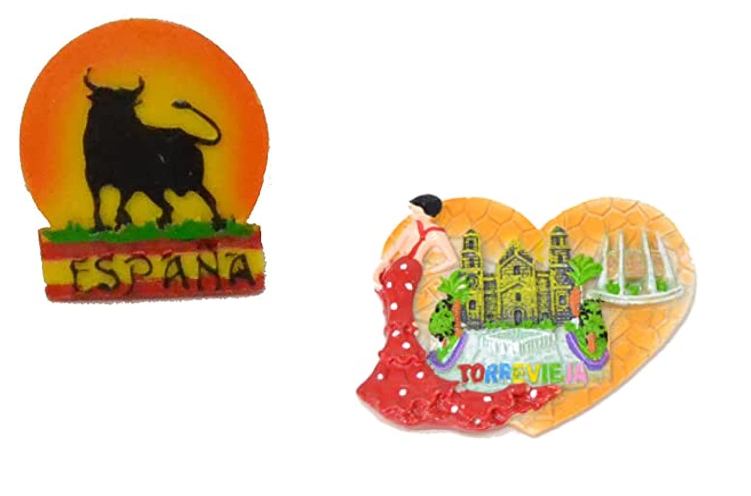 Aimant de réfrigérateur Torrevieja Espagne Flamenco souvenir 8x6,5cm