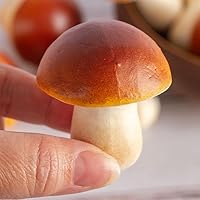 Vista 4 de Factory Direct Craft Juego de 18 hongos artificiales de color marrón claro para exhibiciones de cuencos, arreglos florales y accesorios