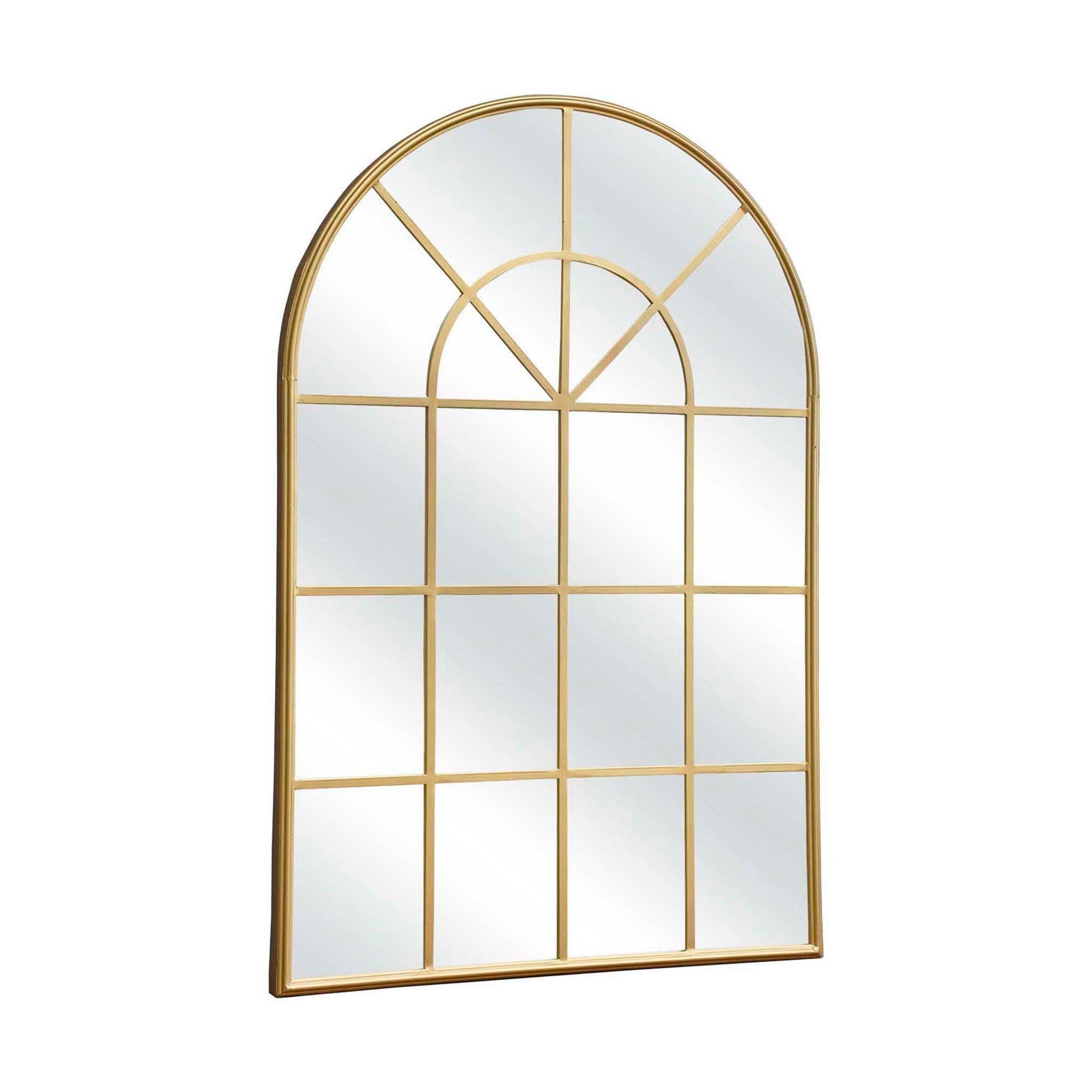 Large Arched Metal Framed Wall Mirror Gold Antique Handmade