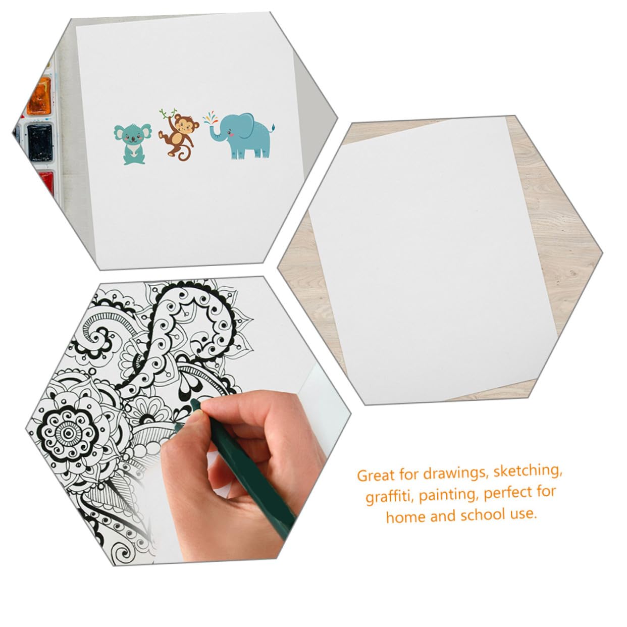 SAFIGLE Aquarellpapier Weißes Papier 100 Blatt 160g für Kinder und Künstler Dickes Zeichenpapier für Graffiti und Heimgebrauch