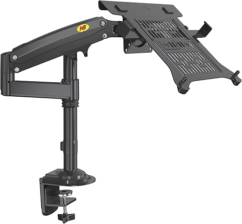 Miniatura 7 de NB North Bayou Soporte para laptop con bandeja ajustable para portátil de 10-17 pulgadas, brazo de movimiento completo con placa VESA para monitor