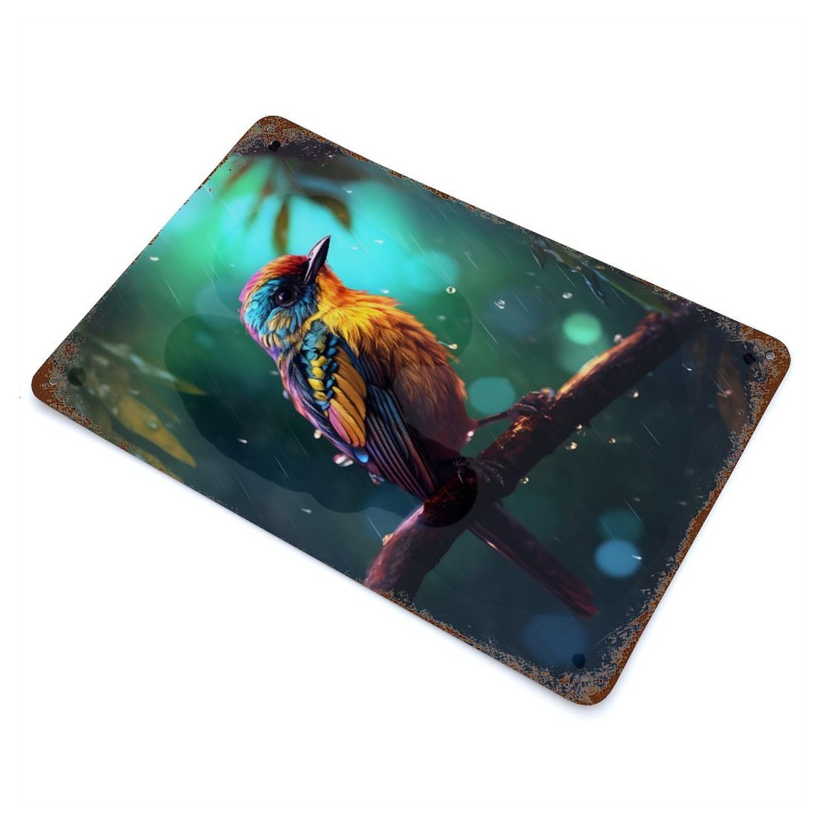 Vintage Rust Metal Sign Epic Rainy Kookaburra 11.8"x7.9", Shabby Chic Decor for Cafe, Home Bar And Lounge Decor