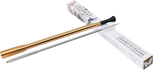 Soporte largo para cigarrillos para mujer, extensible y funcional como filtros de cigarrillos con piedra de filtro natural, desmontable para